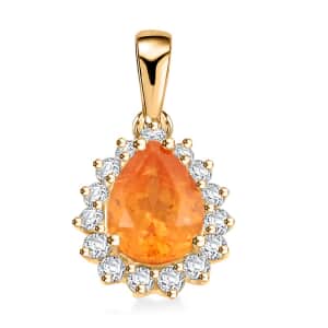 Certified & Appraised Luxoro AAA Viceroy Spessartine Garnet and G-H I2 Diamond 1.71 ctw Pendant in 10K Yellow Gold 