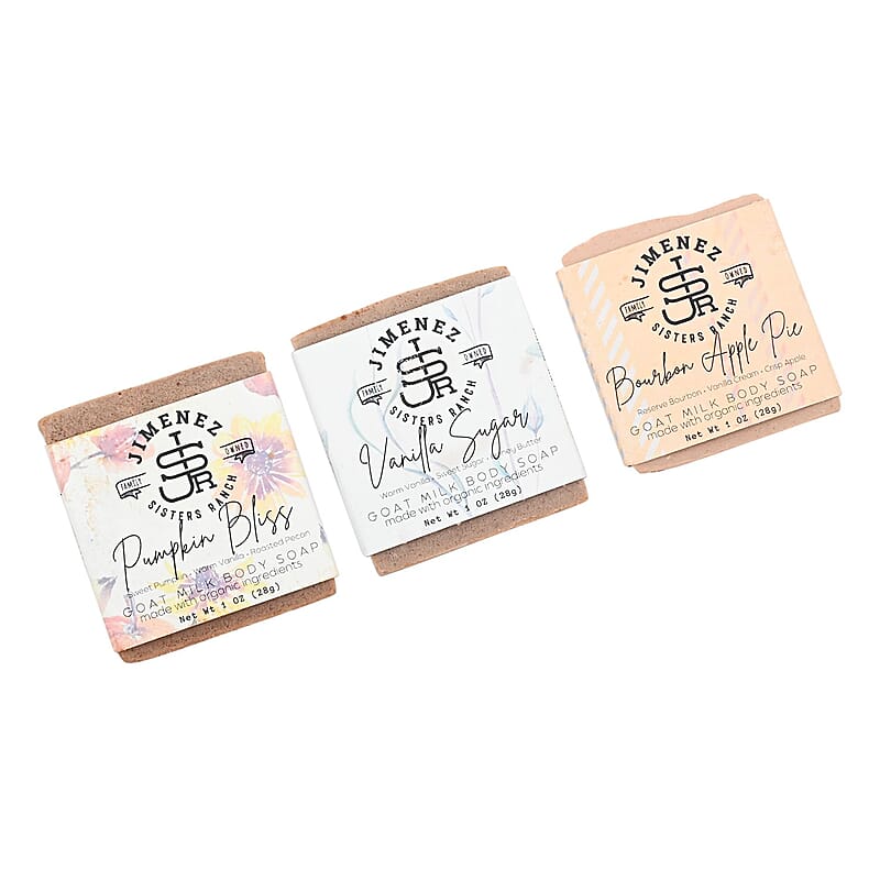 Jimenez Sisters Ranch Goat Milk Slice Soaps Sampler- Traditional Fall (1oz x3)