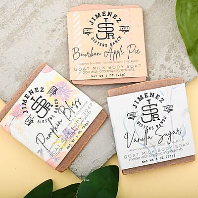 Jimenez Sisters Ranch Goat Milk Slice Soaps Sampler- Traditional Fall (1oz x3)