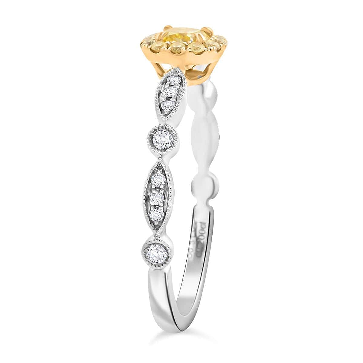 Modani Natural Yellow and White Diamond 0.50 ctw Ring in 18K White and Yellow Gold (Size 5.5) (Del. in 10-15 Days) image number 3