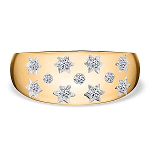 Luxuriant Lab Grown Diamond (G-H, SI) 0.52 ctw Ring in 18K Vermeil Yellow Gold Over Sterling Silver (Size 6.5)