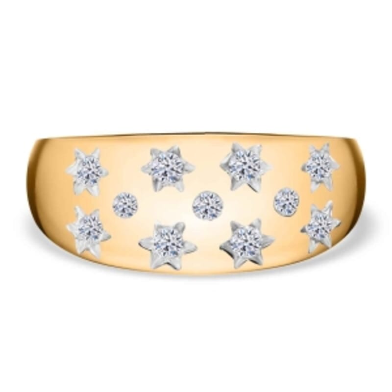 Luxuriant Lab Grown Diamond (G-H, SI) 0.52 ctw Ring in 18K Vermeil Yellow Gold Over Sterling Silver (Size 6.5)