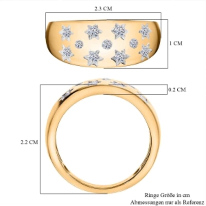 Luxuriant Lab Grown Diamond (G-H, SI) 0.52 ctw Ring in 18K Vermeil Yellow Gold Over Sterling Silver (Size 6.5)