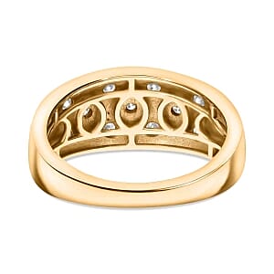 Luxuriant Lab Grown Diamond (G-H, SI) 0.52 ctw Ring in 18K Vermeil Yellow Gold Over Sterling Silver (Size 6.5)