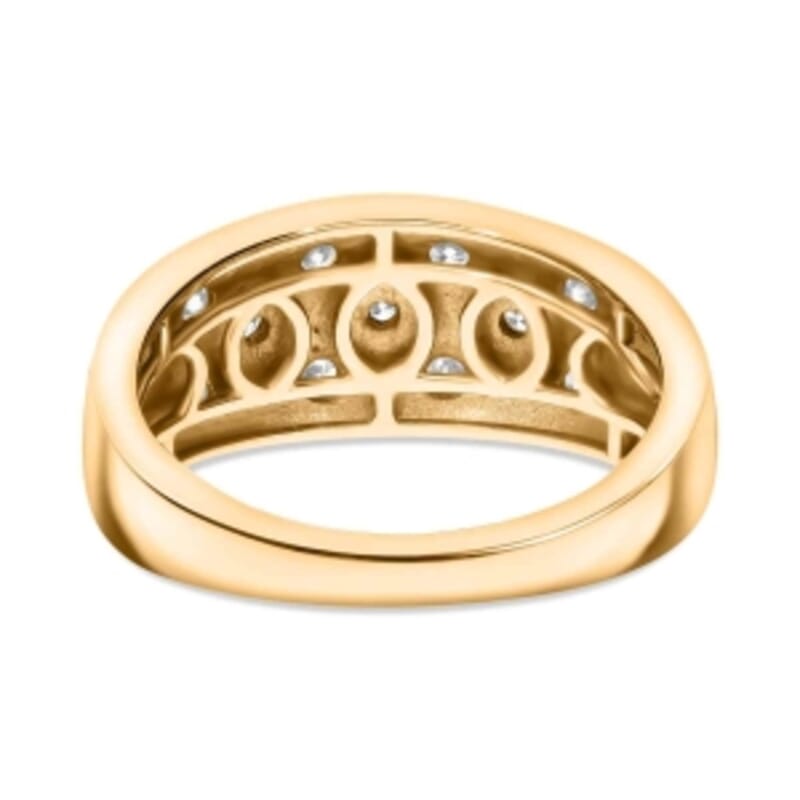 Luxuriant Lab Grown Diamond (G-H, SI) 0.52 ctw Ring in 18K Vermeil Yellow Gold Over Sterling Silver (Size 6.5)
