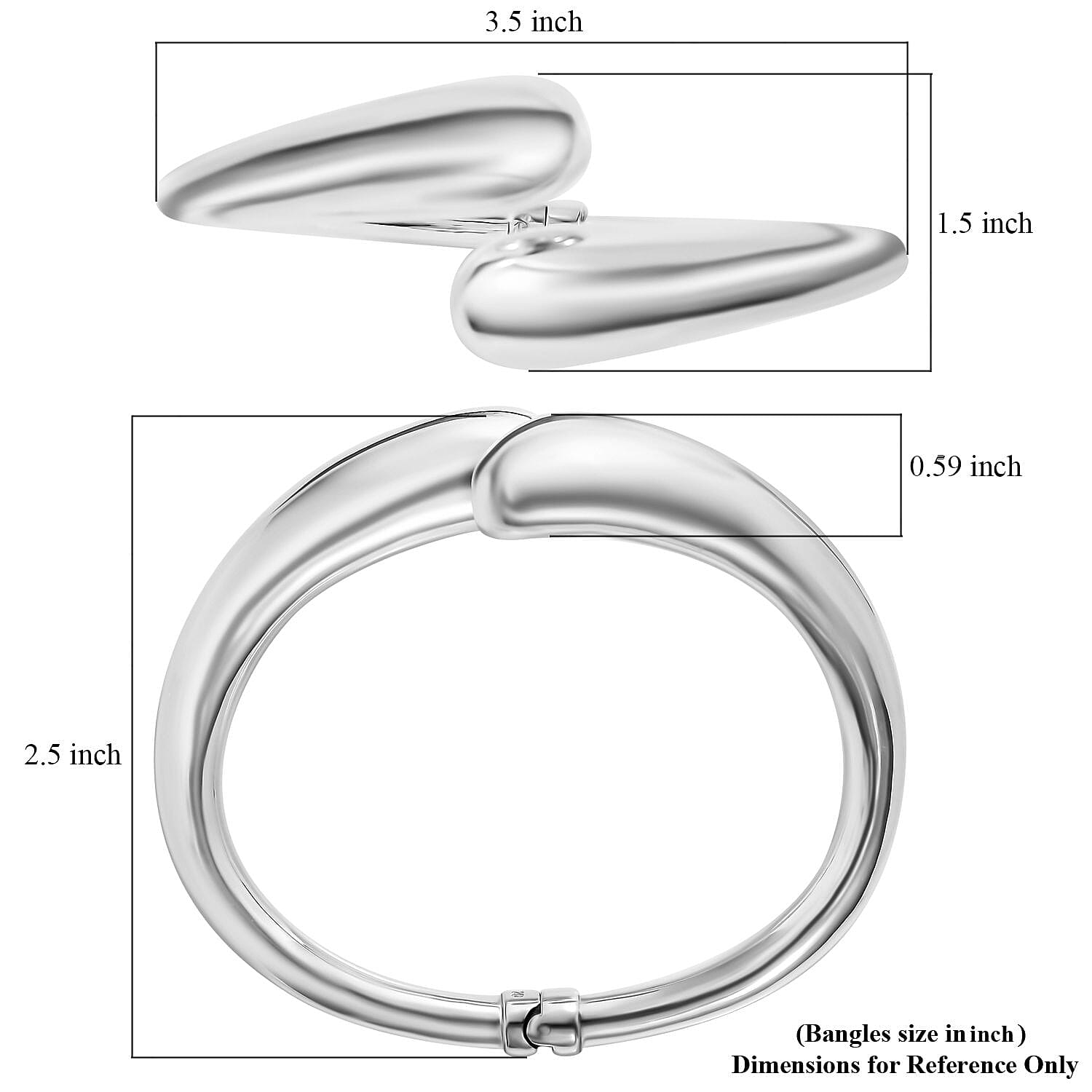 Openable Bangle Bracelet in Sterling Silver (7.25 In) 19 Grams