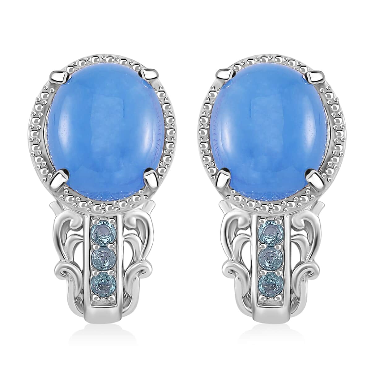 Blue Jade (D) and Apatite 12.70 ctw Earrings in Rhodium Over Sterling Silver image number 0