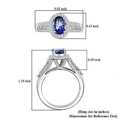 Luxoro Premium Ceylon Blue Sapphire and G-H I2 Diamond 2.00 ctw Modern Minimalist Ring in 10K White Gold (Size 11.0)