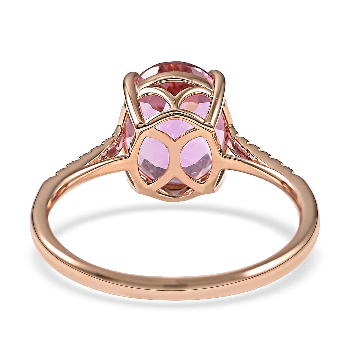 Iliana AAA Martha Rocha Kunzite and G-H SI Diamond 5.25 ctw Ring in 18K Rose Gold (Size 5.0) 3 Grams