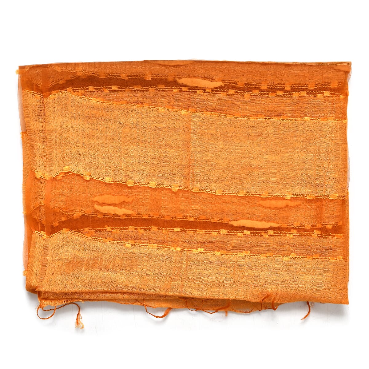 Closeout Golden Silk and Modal Blend Natural Floating Stripe Scarf image number 4