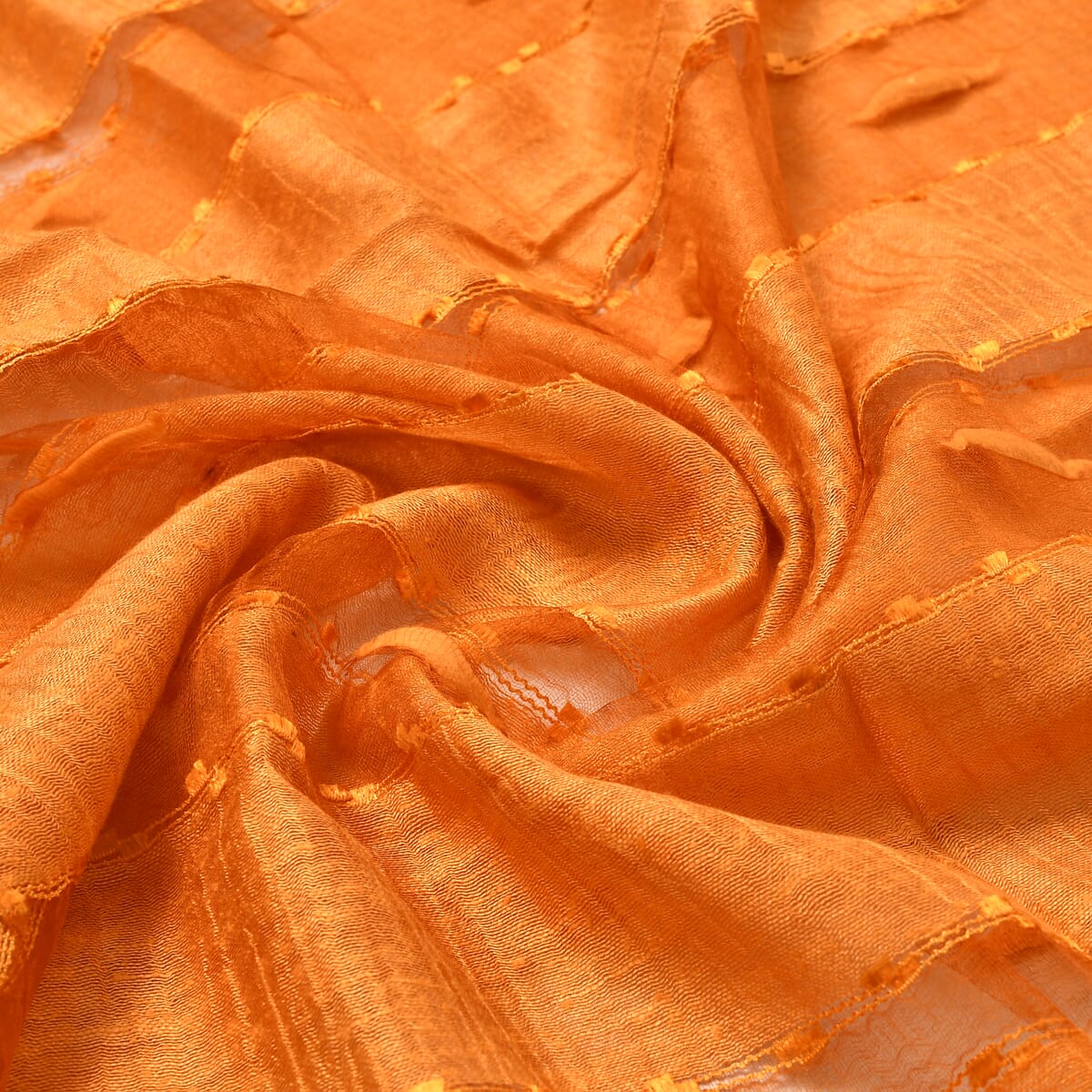 Closeout Golden Silk and Modal Blend Natural Floating Stripe Scarf image number 5