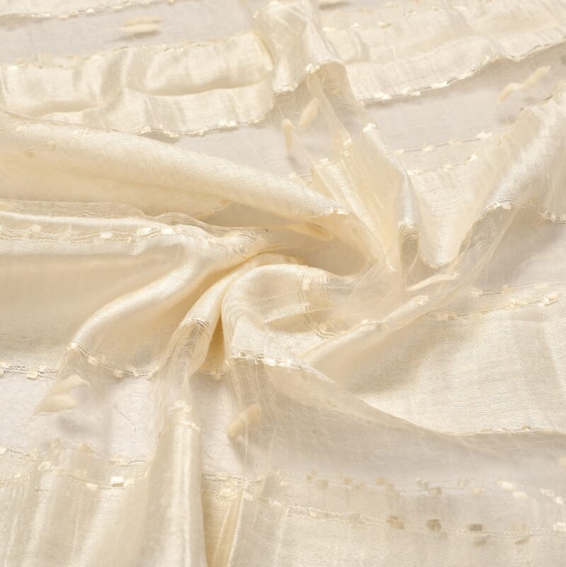Closeout Neutral Silk and Modal Blend Natural Floating Stripe Scarf
