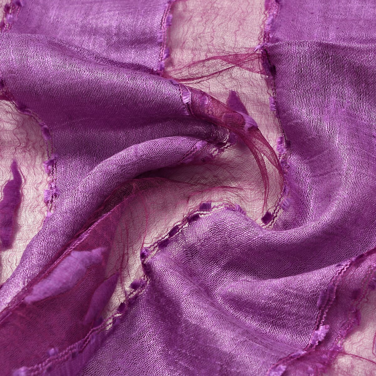 Closeout Purple Silk and Modal Blend Natural Floating Stripe Scarf image number 5