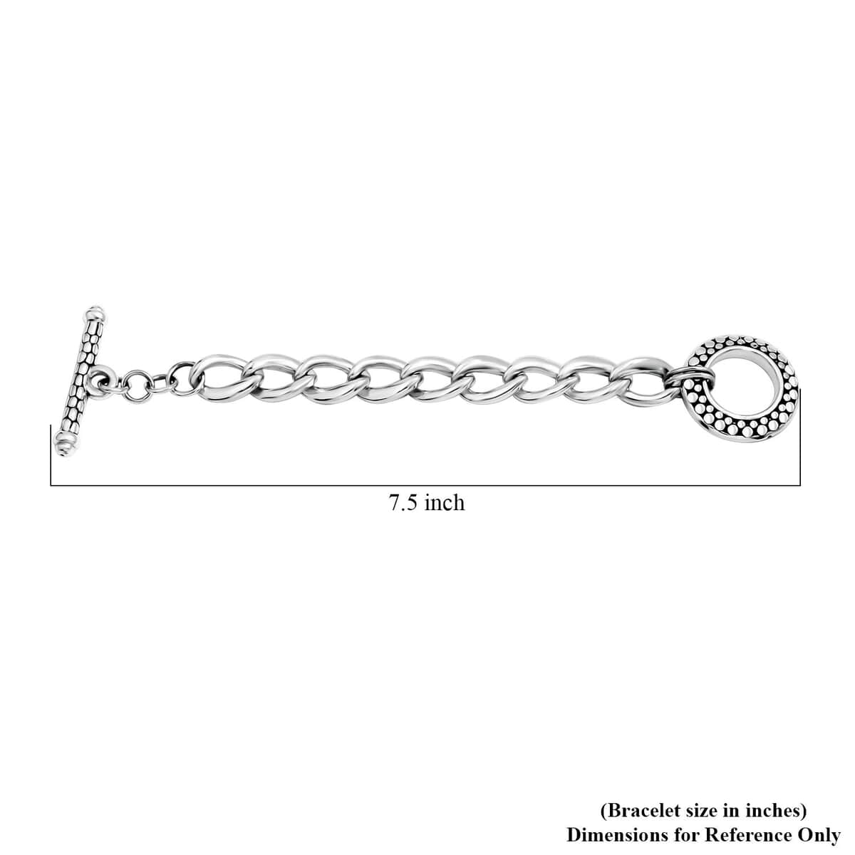 Curb Link Chain Bracelet in Sterling Silver (7.25 In) 21.45 Grams image number 2