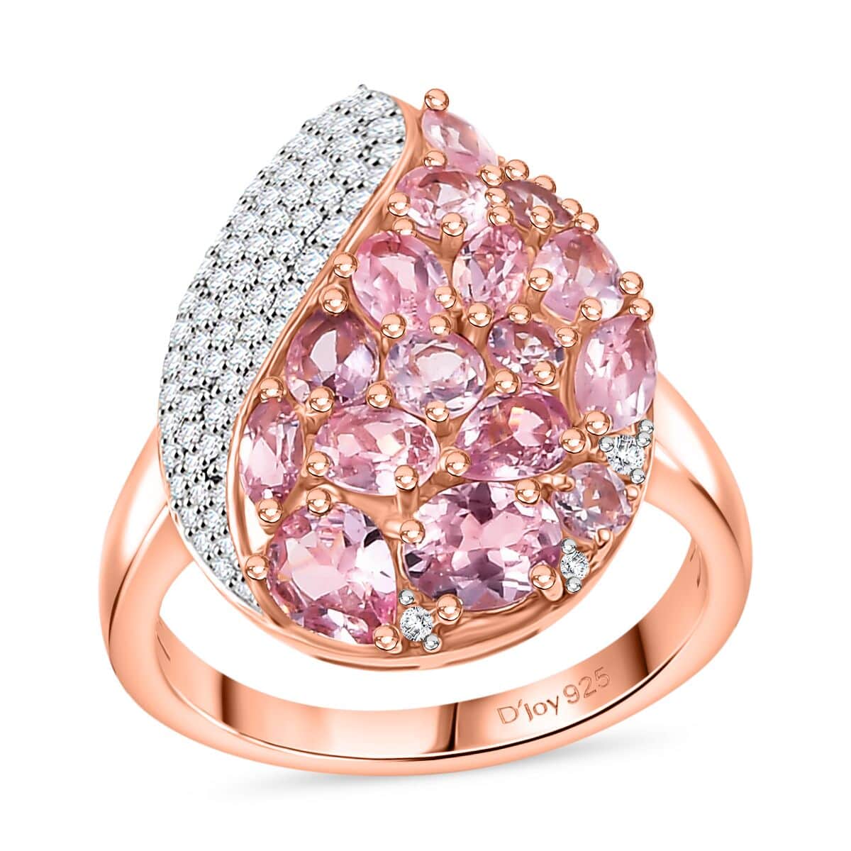 Narsipatnam Pink Spinel, Moissanite Ring in 18K Vermeil RG Over Sterling Silver (Size 10.0) 2.90 ctw image number 0