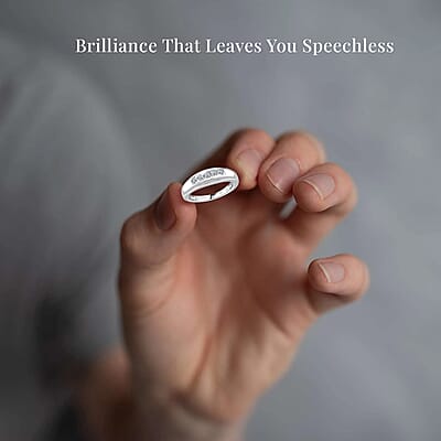 Luxuriant Lab Grown Diamond G-H SI 0.25 ctw Band Ring in Rhodium Over Sterling Silver (Size 10.0)