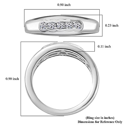Luxuriant Lab Grown Diamond G-H SI 0.25 ctw Band Ring in Rhodium Over Sterling Silver (Size 10.0)