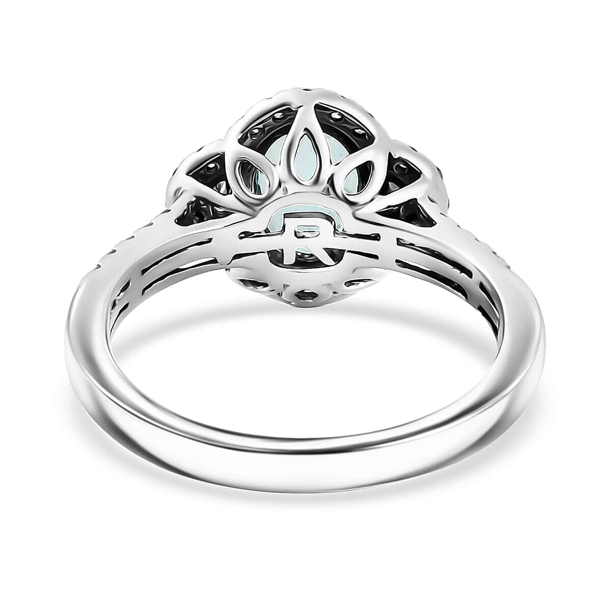 Certified & Appraised Rhapsody AAAA Paraiba Tourmaline and E-F VS Diamond 2.04 ctw Ring in 950 Platinum (Size 10.0) 6.25 Grams