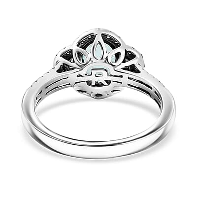 Certified & Appraised Rhapsody AAAA Paraiba Tourmaline and E-F VS Diamond 2.04 ctw Ring in 950 Platinum (Size 10.0) 6.25 Grams