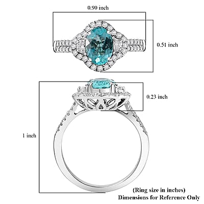 Certified & Appraised Rhapsody AAAA Paraiba Tourmaline and E-F VS Diamond 2.04 ctw Ring in 950 Platinum (Size 10.0) 6.25 Grams