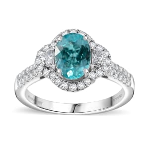 Certified & Appraised Rhapsody AAAA Paraiba Tourmaline and E-F VS Diamond 2.04 ctw Ring in 950 Platinum (Size 8.0) 6.25 Grams