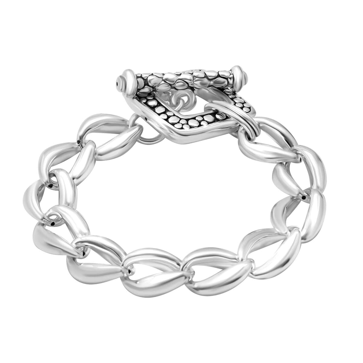 Wave Loop Bracelet in Sterling Silver (7.25 In) 18.25 Grams image number 0