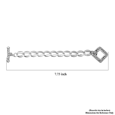 Wave Loop Bracelet in Sterling Silver (7.25 In) 18.25 Grams