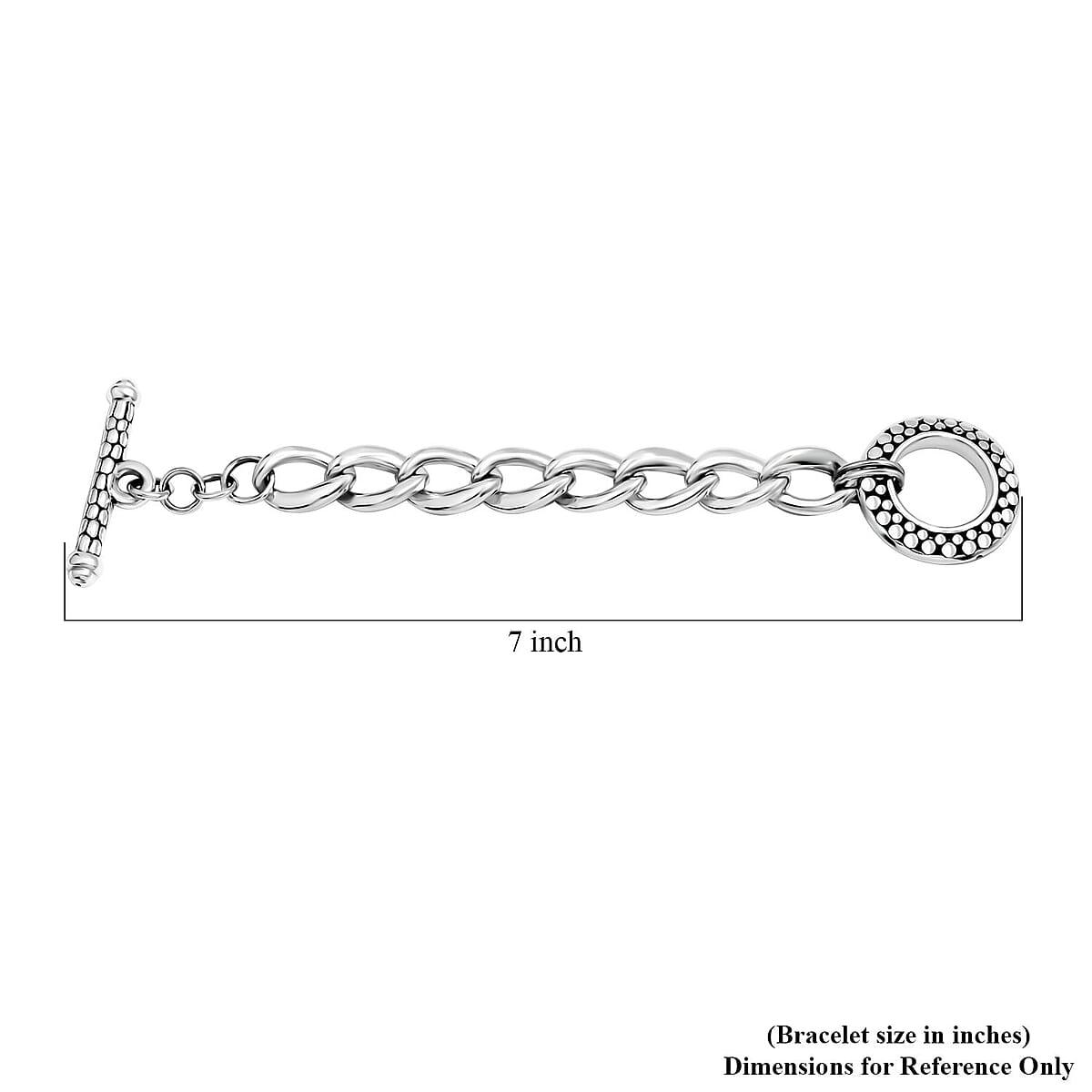 Curb Link Chain Bracelet in Sterling Silver (6.50 In) 20.20 Grams image number 2