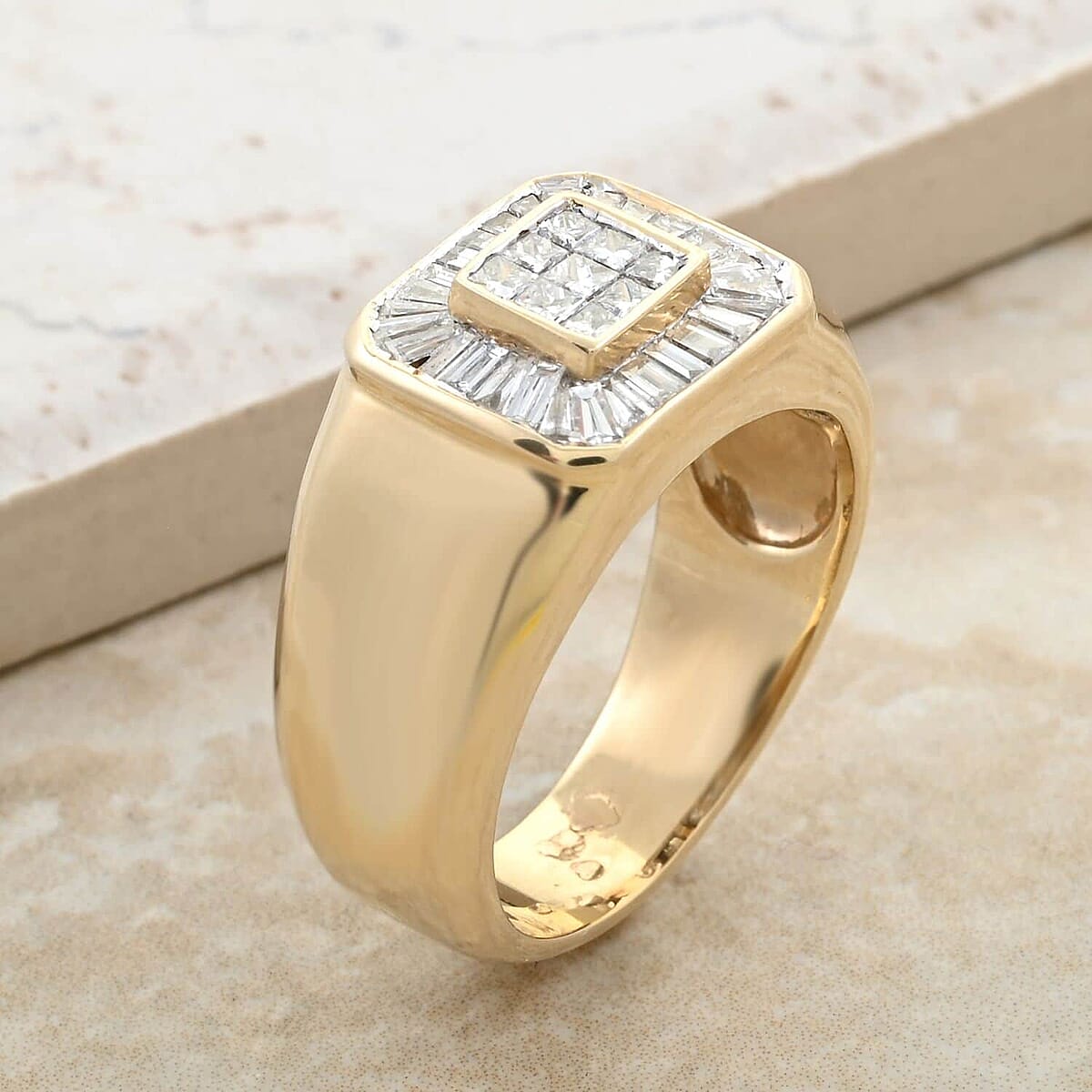 Diamond SI 1.00 ctw Ring in 14K Yellow Gold (Size 9.5) 9.6 Grams image number 1