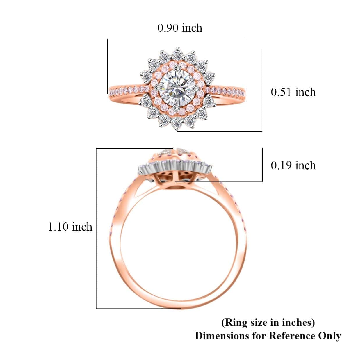 Modani Natural White and Pink Diamond 1.00 ctw Ring in 14K Rose and White Gold (Size 6.5) image number 4