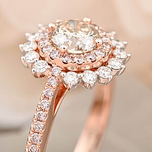 Modani Natural White and Pink Diamond 1.00 ctw Ring in 14K Rose and White Gold (Size 7.5)