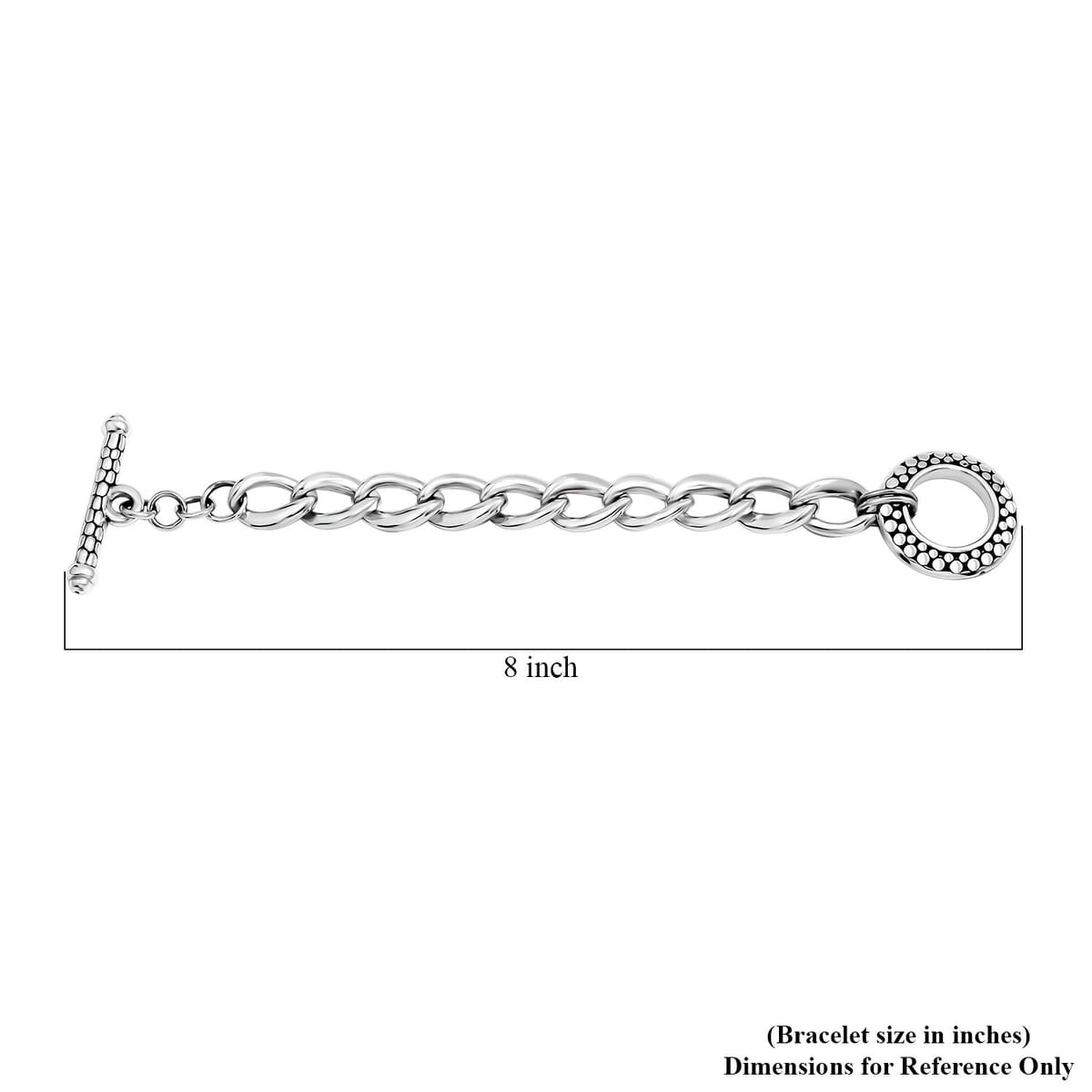 Curb Link Chain Bracelet in Sterling Silver (8.00 In) 22.15 Grams image number 2