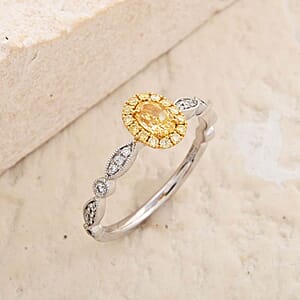 Modani Natural Yellow and White Diamond 0.50 ctw Ring in 18K White and Yellow Gold (Size 6.5) (Del. in 10-15 Days)