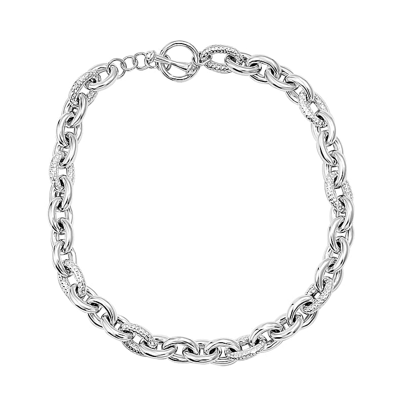 Oval Link Chain Necklace in Sterling Silver 57.38 Grams 20 Inches