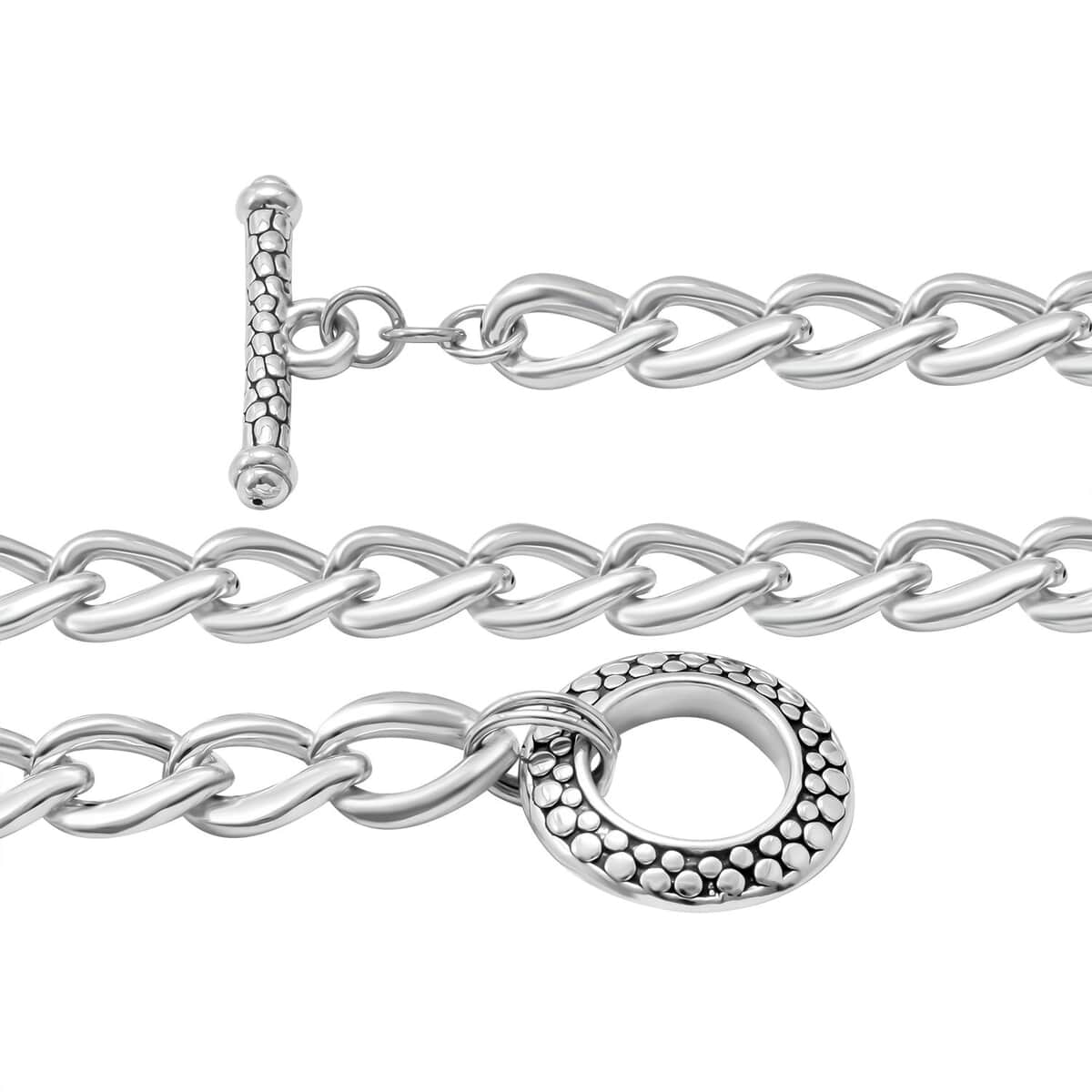 Wave Loop Necklace in Sterling Silver 20 Inches 49.45 Grams image number 3