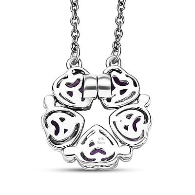 Karis African Amethyst 2.00 ctw Necklace in Platinum Bond and Stainless Steel 18 Inches