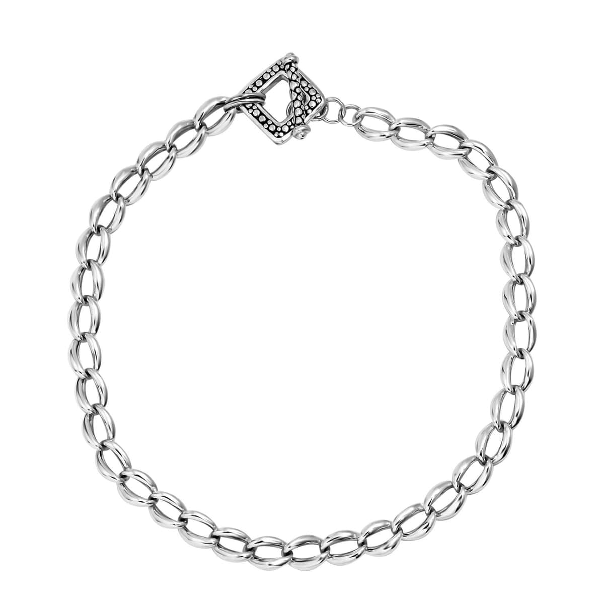 Wave Loop Link Necklace in Sterling Silver 20 Inches 43.45 Grams image number 0