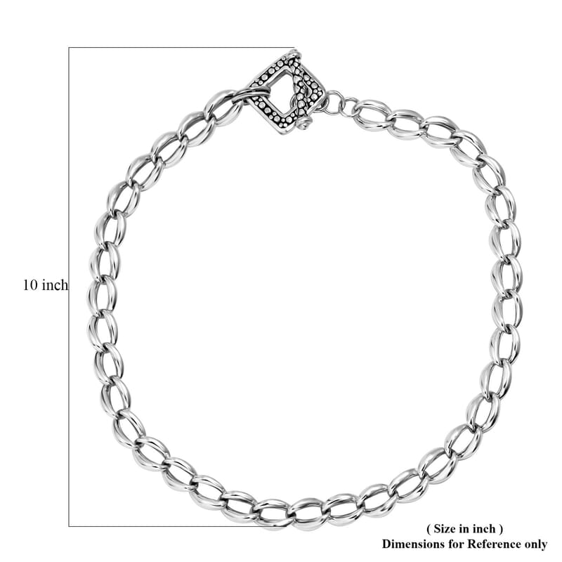 Wave Loop Link Necklace in Sterling Silver 20 Inches 43.45 Grams