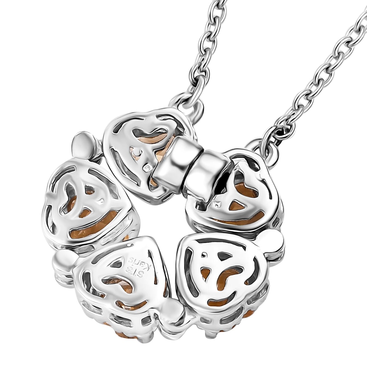 Karis Citrine Necklace (18 Inches) in Platinum Bond and Stainless Steel 2.10 ctw image number 5