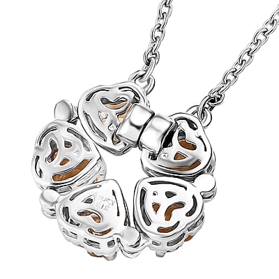 Karis Citrine Necklace (18 Inches) in Platinum Bond and Stainless Steel 2.10 ctw