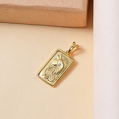 D'Joy Dragon Pendant without Chain in 18K Yellow Gold Over Sterling Silver 2.25 Grams