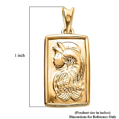 D'Joy Dragon Pendant without Chain in 18K Yellow Gold Over Sterling Silver 2.25 Grams