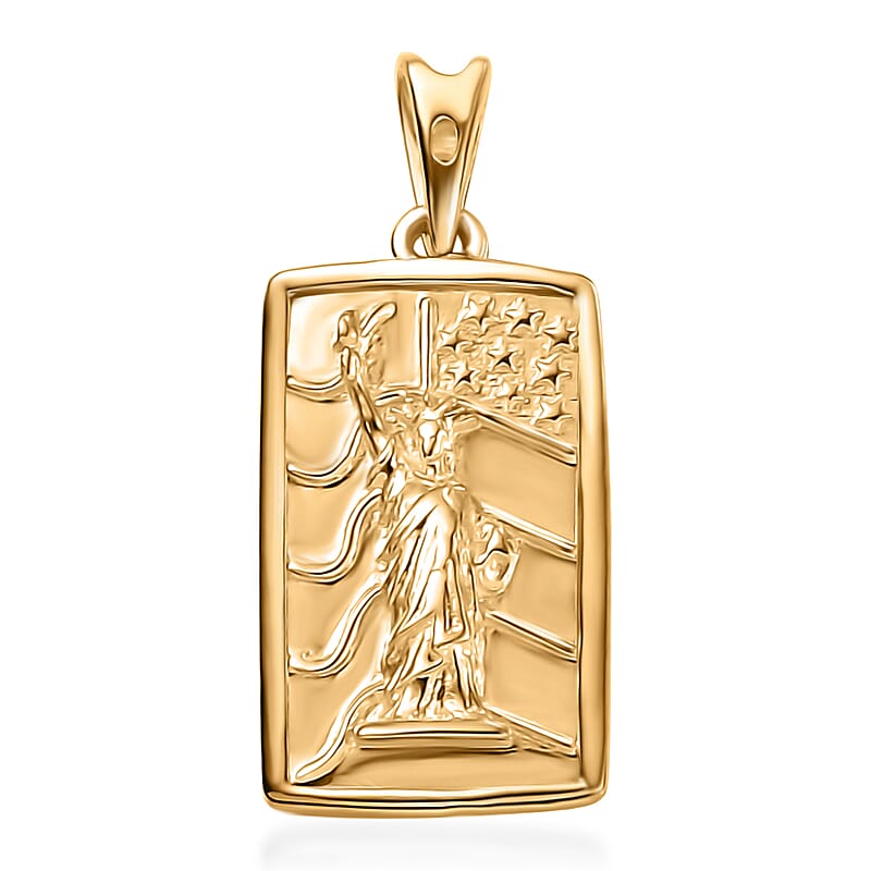 D'Joy Statue of Liberty Pendant without Chain in 18K Yellow Gold Over Sterling Silver 2.05 Grams