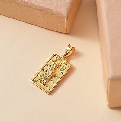 D'Joy Statue of Liberty Pendant without Chain in 18K Yellow Gold Over Sterling Silver 2.05 Grams