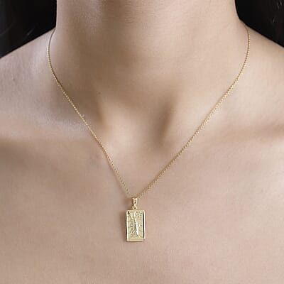 D'Joy Statue of Liberty Pendant without Chain in 18K Yellow Gold Over Sterling Silver 2.05 Grams