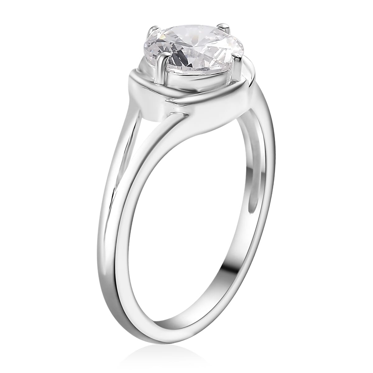 D'Joy Simulated Diamond 2.25 ctw Solitaire Ring in Sterling Silver (Size 5.0) image number 3