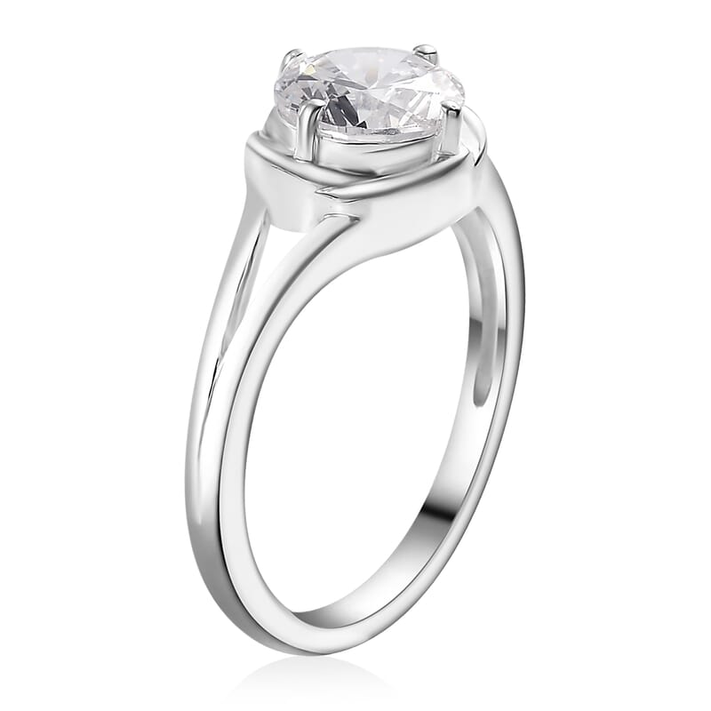 D'Joy Simulated Diamond 2.25 ctw Solitaire Ring in Sterling Silver (Size 9.0)