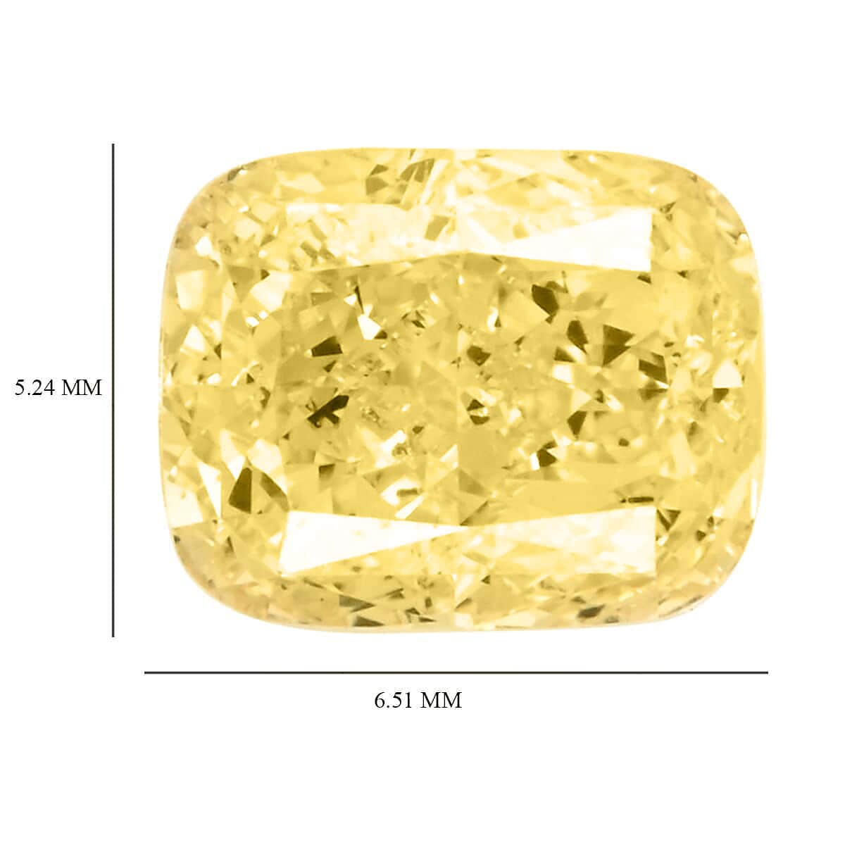 Doorbuster IGI Certified Luxuriant Lab Grown Yellow Diamond (VS2) (Cush) 1.00 ctw image number 3