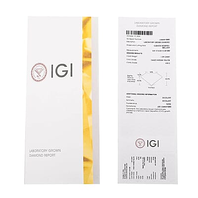 IGI Certified Luxuriant Lab Grown Yellow Diamond (VS2) (Cush) 1.00 ctw