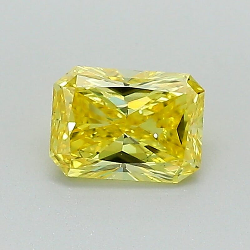 IGI Certified Luxuriant Lab Grown Yellow Diamond (VS2) (Radiant) 0.50 ctw
